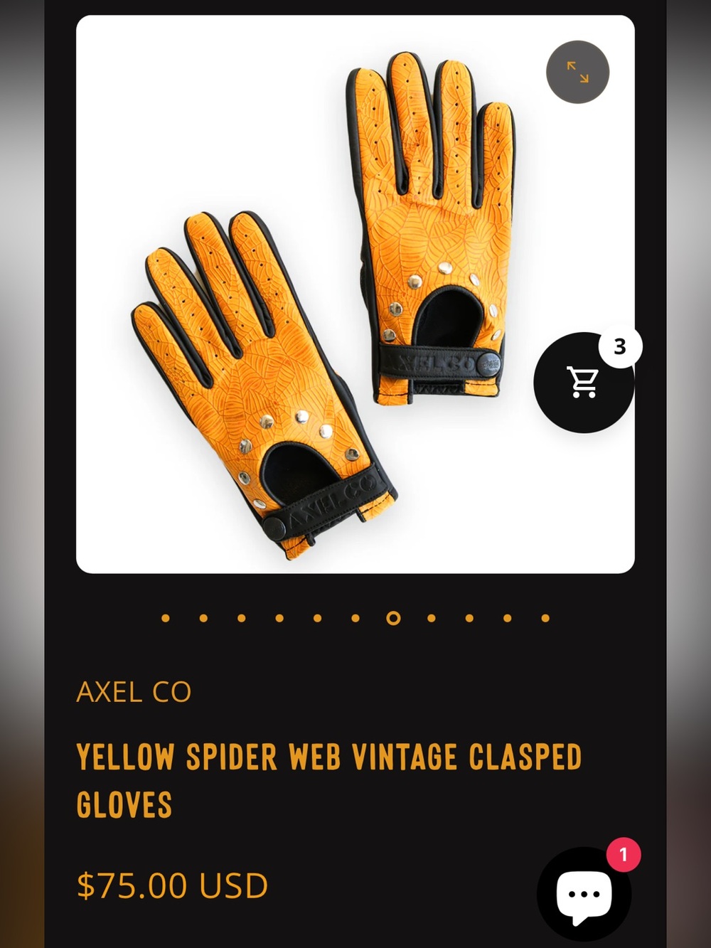 Axel Co. Spider Web Motorcycle Gloves